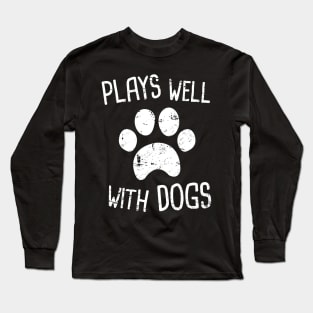 Funny Dog Walking Gift For Dog Walker Long Sleeve T-Shirt